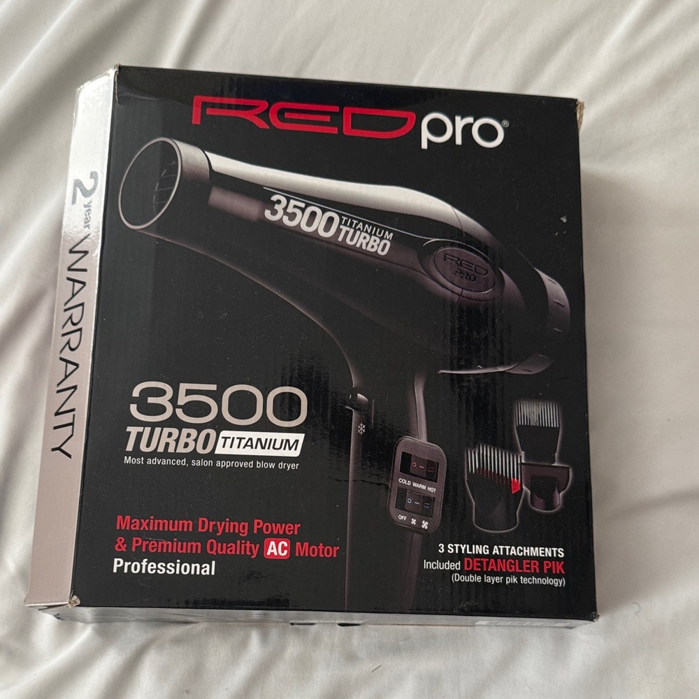 3500 Turbo Titanium Hair Dryer - Black